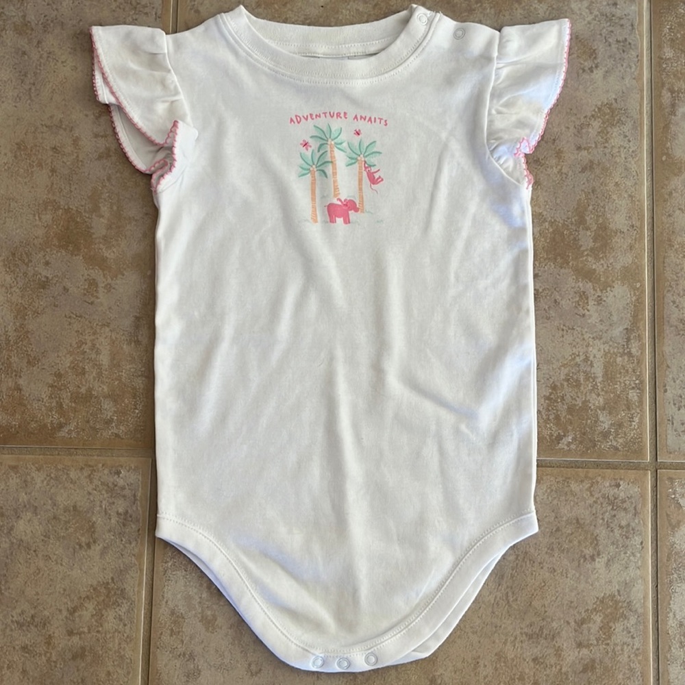 Janie and Jack short ruffle sleeve adventure awaits onesie